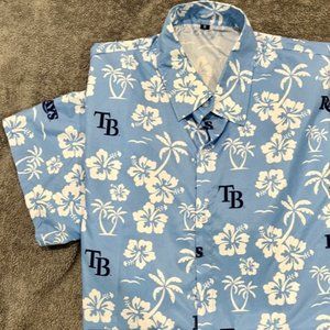 Tampa Bay Devil Rays Floral Mens Medium Casual Dress Shirt